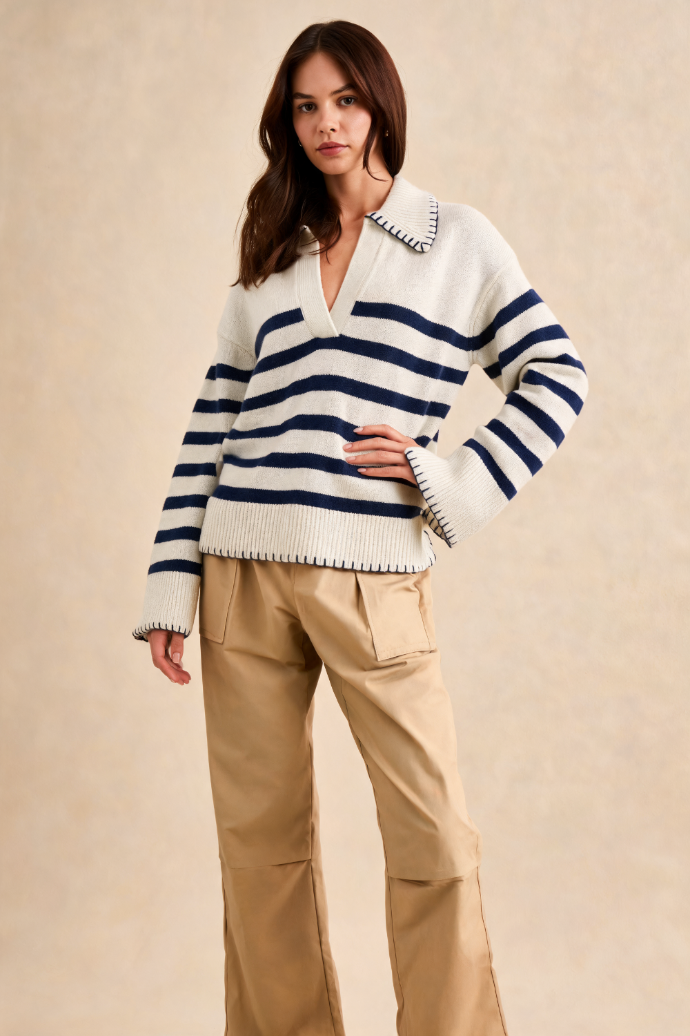 Rayures bleues et blanches / XL